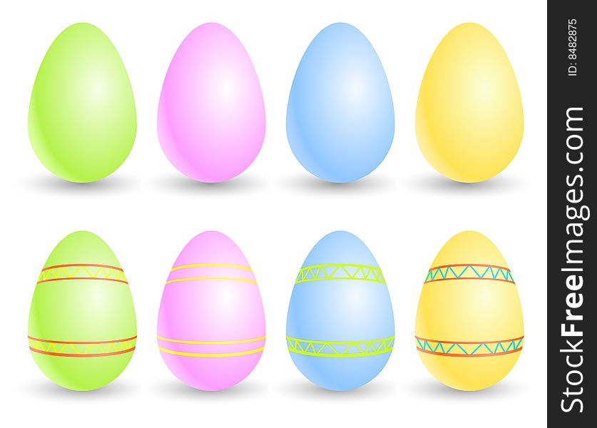 Set of vector Easter eggs. Set of vector Easter eggs