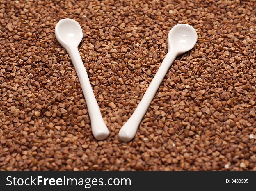 Two Ceramic Spoons, Buckwheat