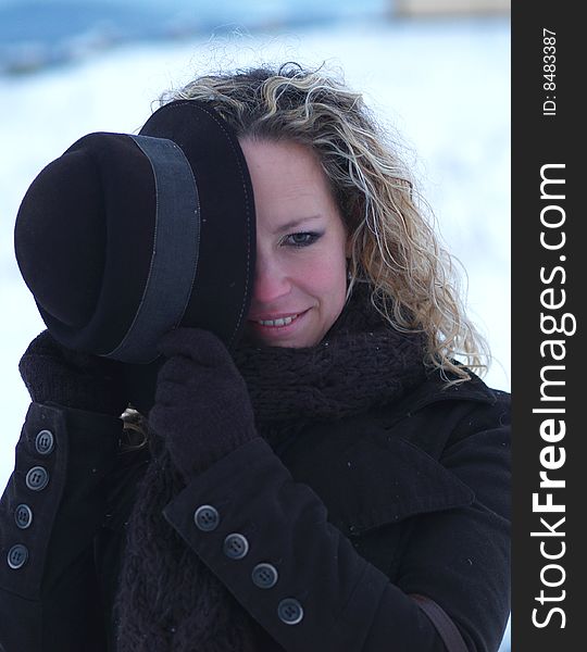 Girl with brown hat