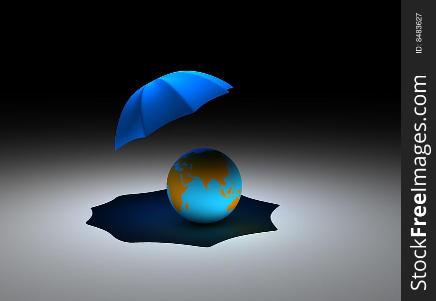 3D generated image. Saving earth concept. 3D generated image. Saving earth concept.