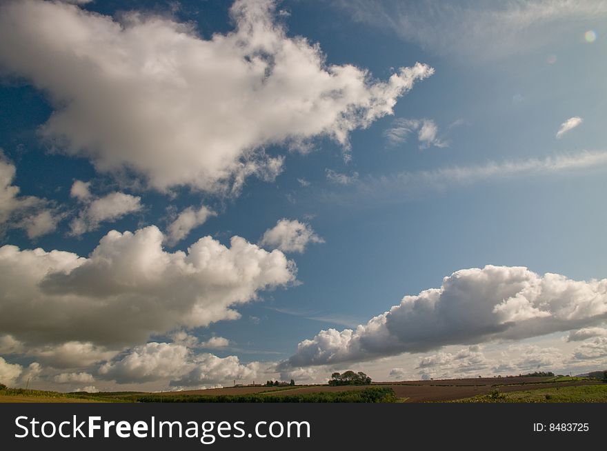 The large sky and landscape near etal in northumberland. The large sky and landscape near etal in northumberland