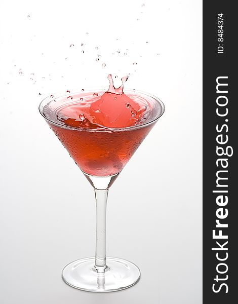 Fresh glass cool cocktail isolated over white