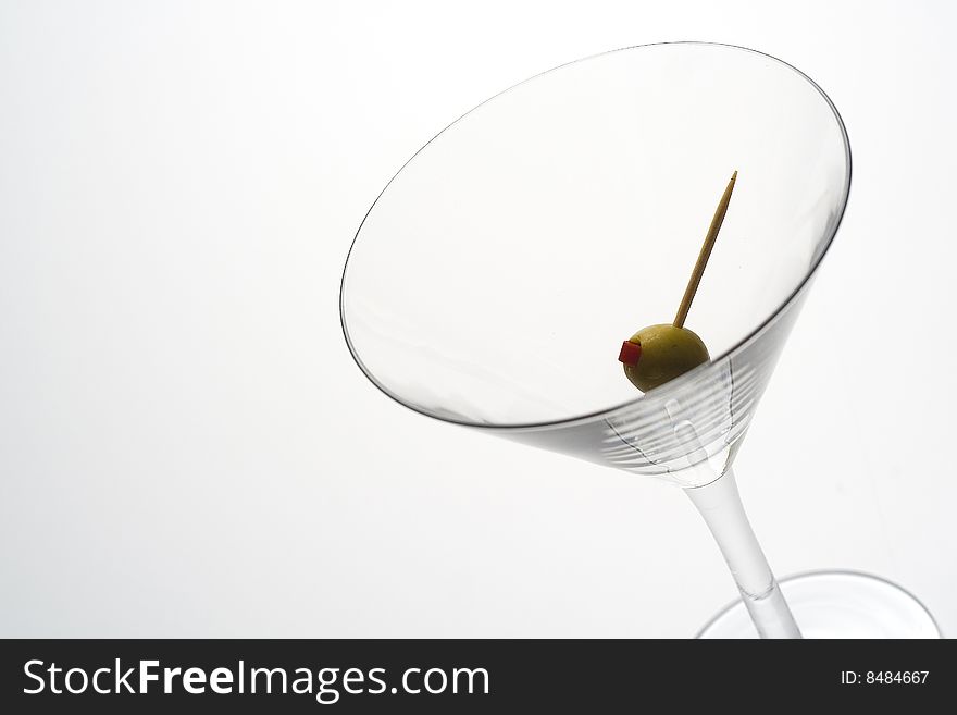 Fresh glass cool cocktail isolated over white