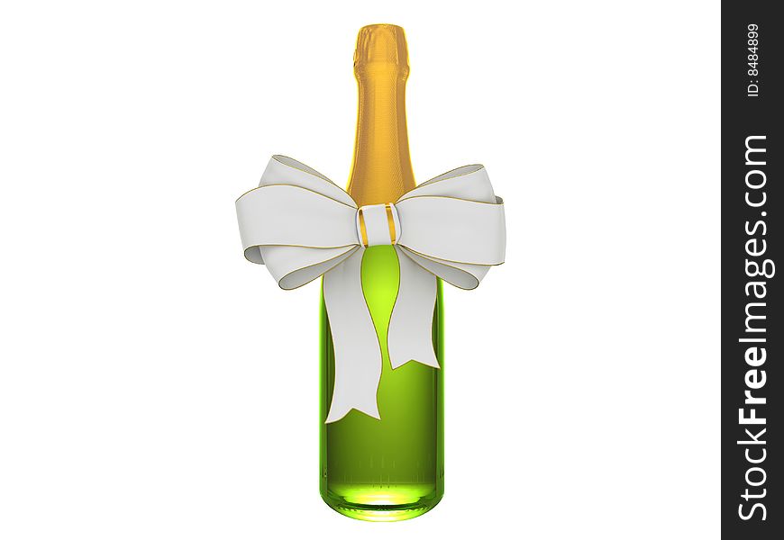 Champagne Or Wine Bottle With Bow