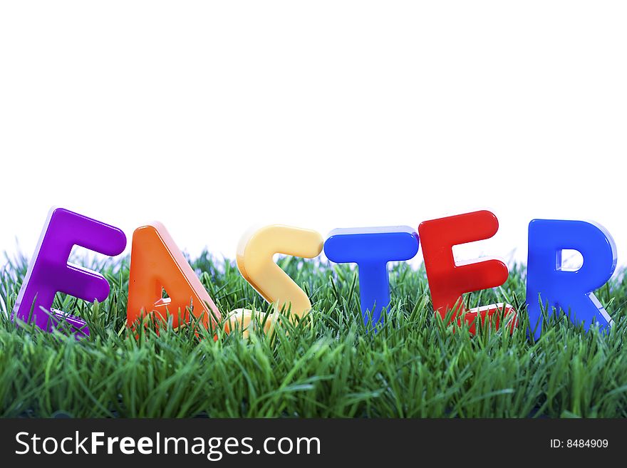 Easter word made with plastic letters