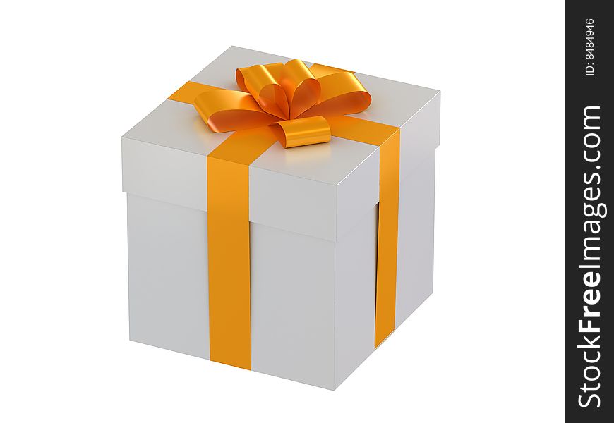 Gift box with bow isolated on white background