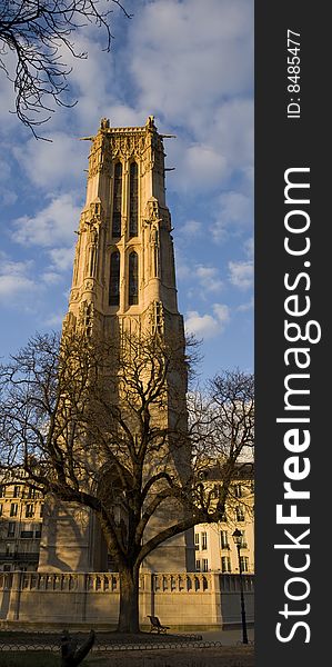 Saint-Jacques tower in Paris, France