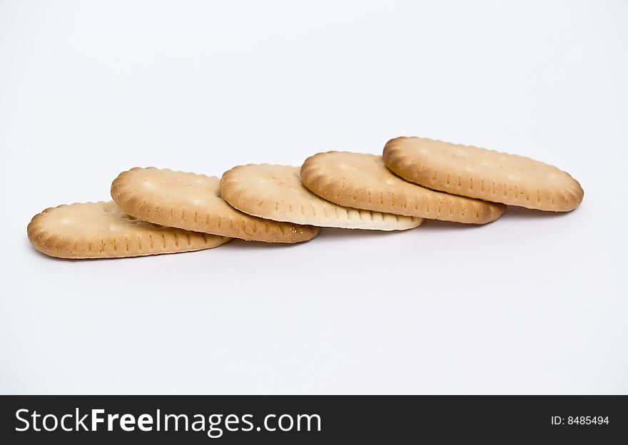 Milk biscuits 	
isolated on a white background