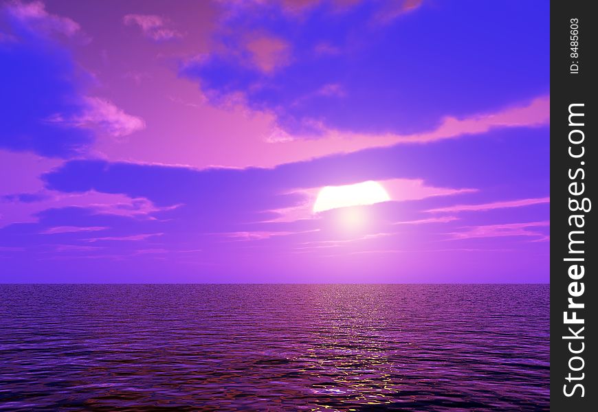 Beautiful sunset over a sea