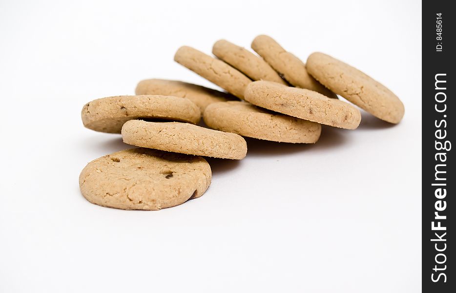 Milk biscuits 	
isolated on a white background