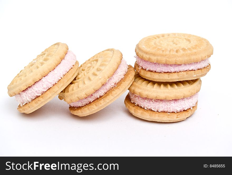 Stuffed biscuits 	
isolated on a white background