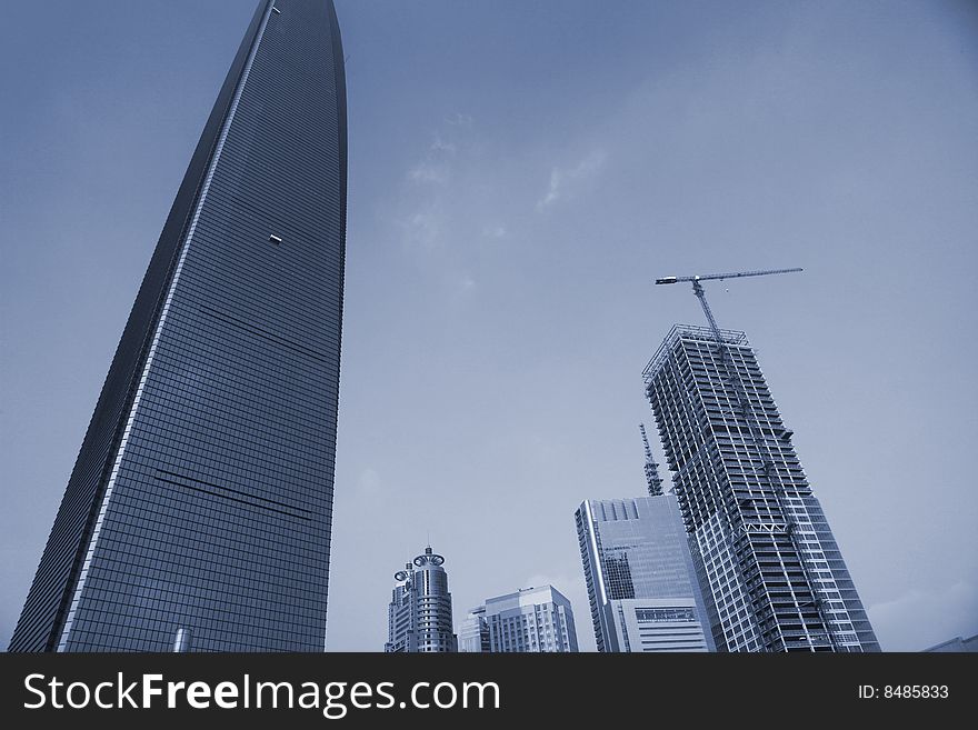 The modern building of the lujiazui financial centre in shanghai china.