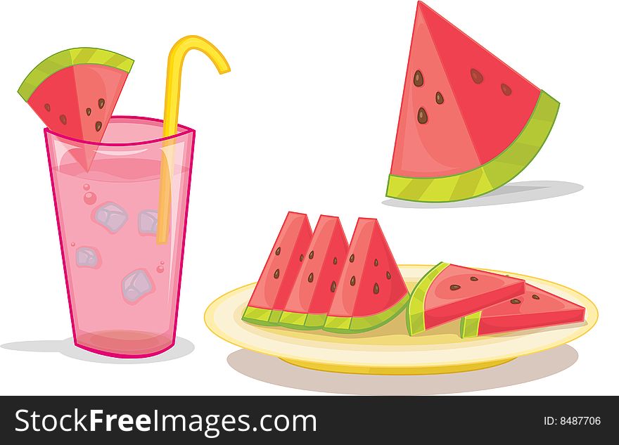 Watermelon and drink