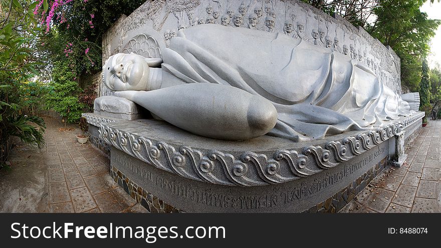 Huge white lying buddhist statue in Vietnam. Huge white lying buddhist statue in Vietnam