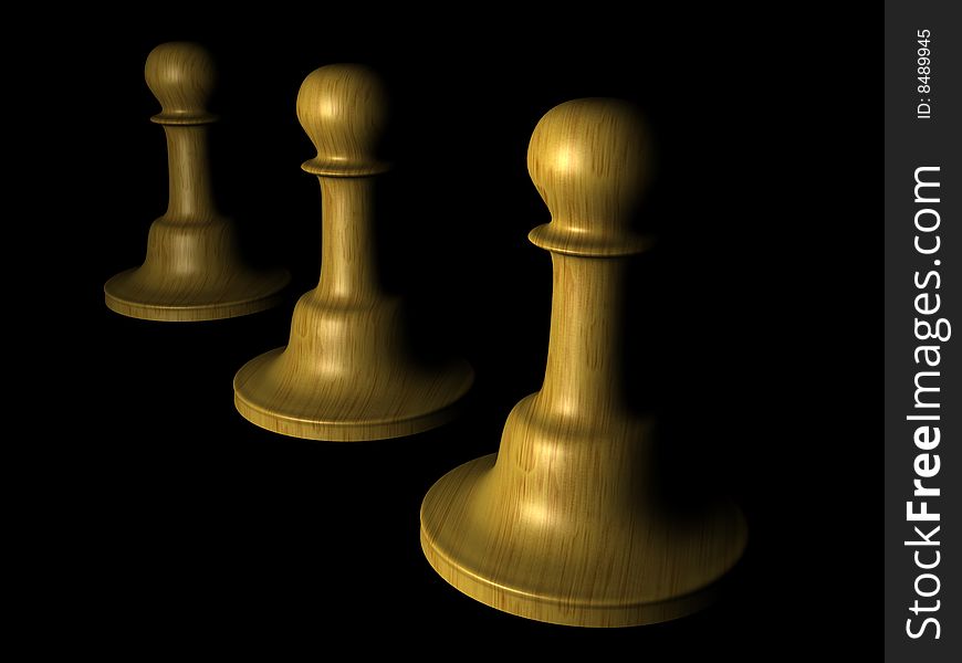 The figure shows three pawns.