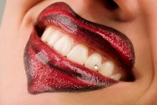 Heart Shaped Lips Makeup Royalty Free Stock Images Heart Shaped Lips Makeup Royalty Free Stock Images