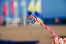 Ice Cube On Hot Beach Royalty Free Stock Images Ice Cube On Hot Beach Royalty Free Stock Images