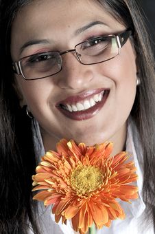 Girl With Flower Royalty Free Stock Photography