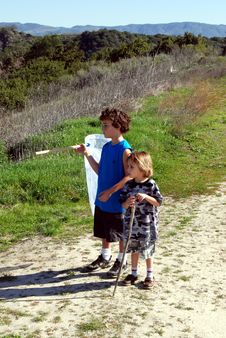 Brother Going On A Bug Hunt Royalty Free Stock Images Brother Going On A Bug Hunt Royalty Free Stock Images