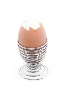 An Eggcup With A Pealed Egg Stock Images An Eggcup With A Pealed Egg Stock Images