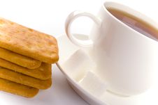 Cup Of Tea, Sugar And Cookies Royalty Free Stock Photography Cup Of Tea, Sugar And Cookies Royalty Free Stock Photography