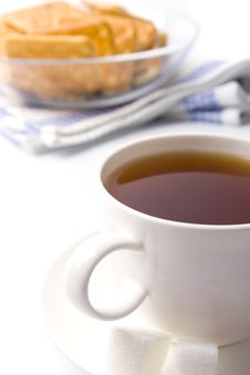 Cup Of Tea, Sugar And Cookies Stock Images Cup Of Tea, Sugar And Cookies Stock Images