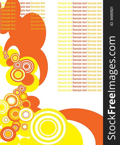 Seamless circle retro pattern with space for text