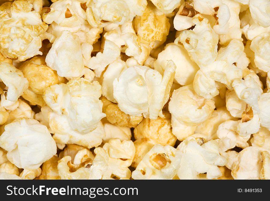 Close up of popcorn for background. Close up of popcorn for background.