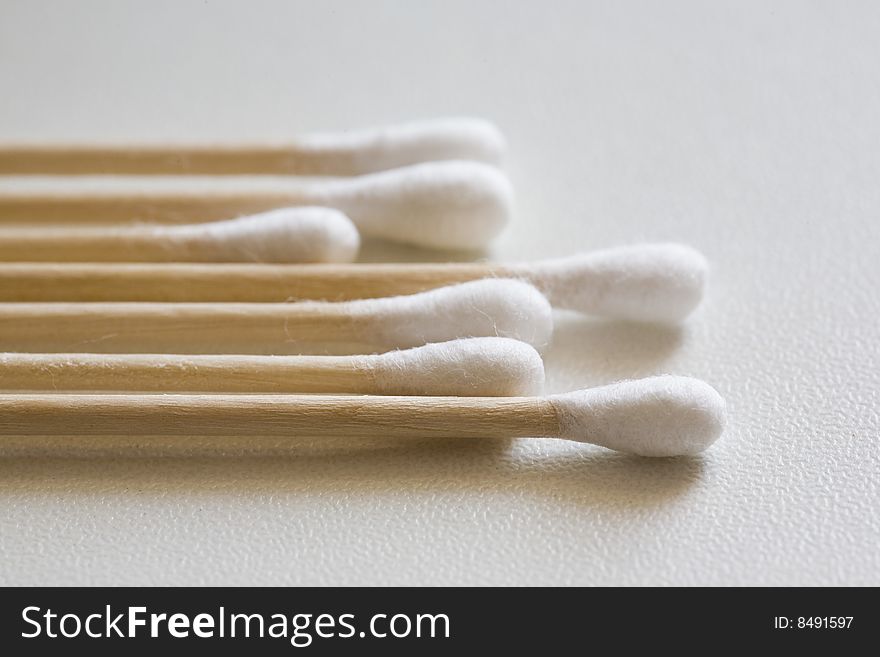Close-up of white cotton swabs