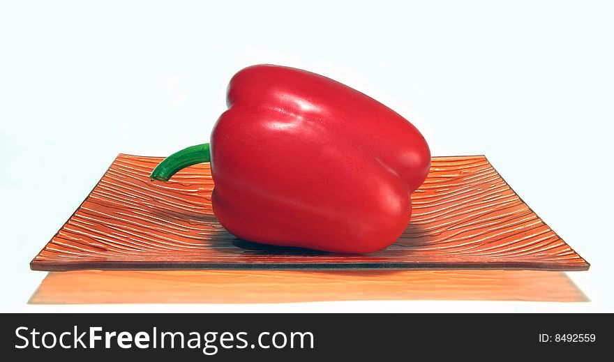 Sweet pepper on a dish