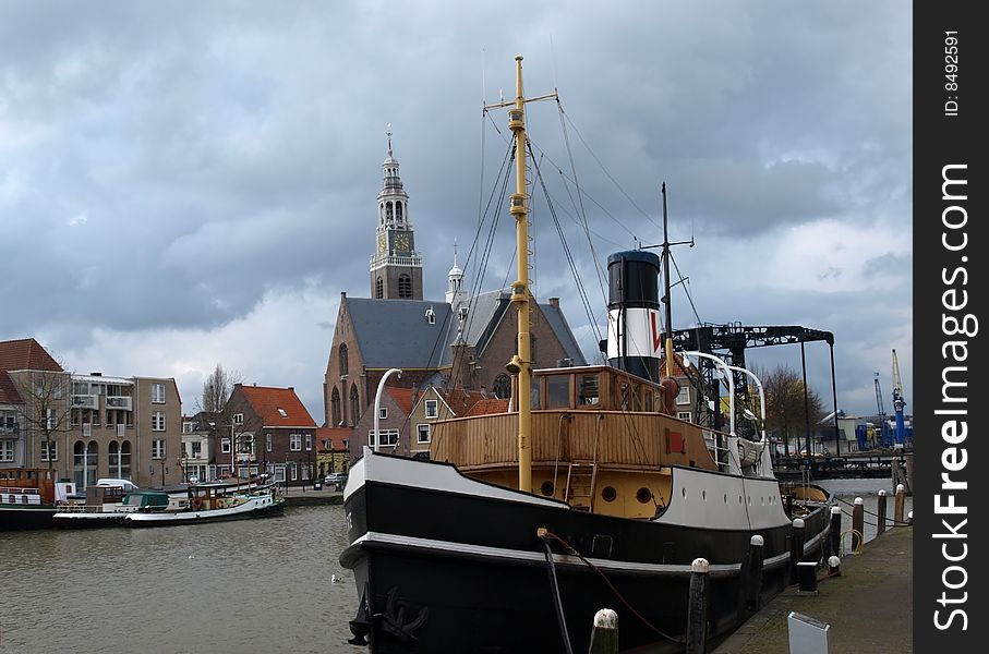 The old ship in old town - Holland.