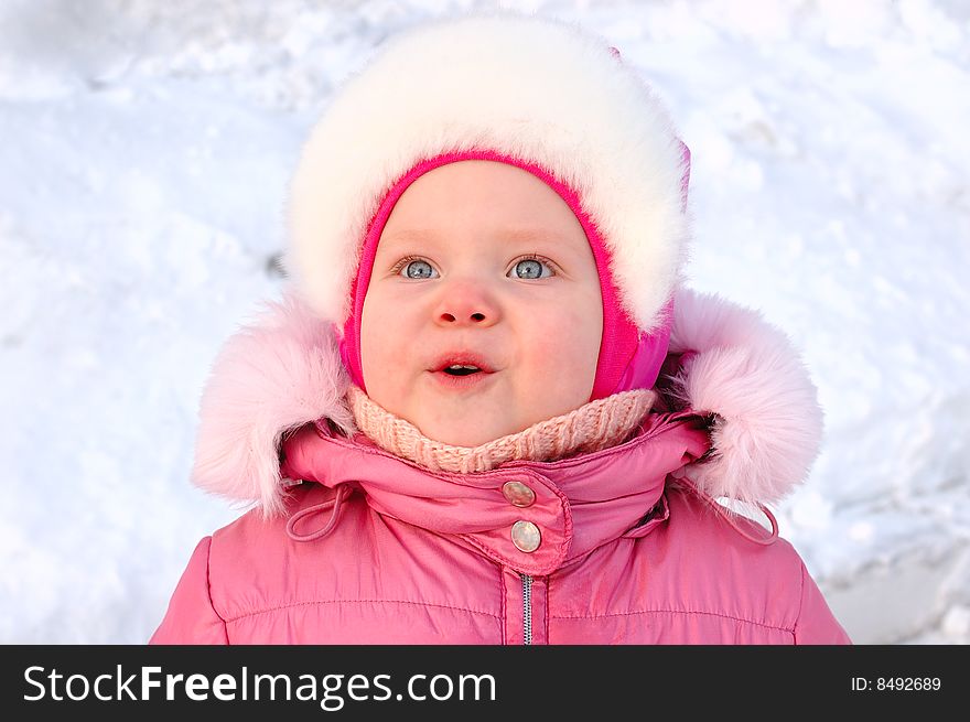 Pretty Little Girl In Winter Outerwear.