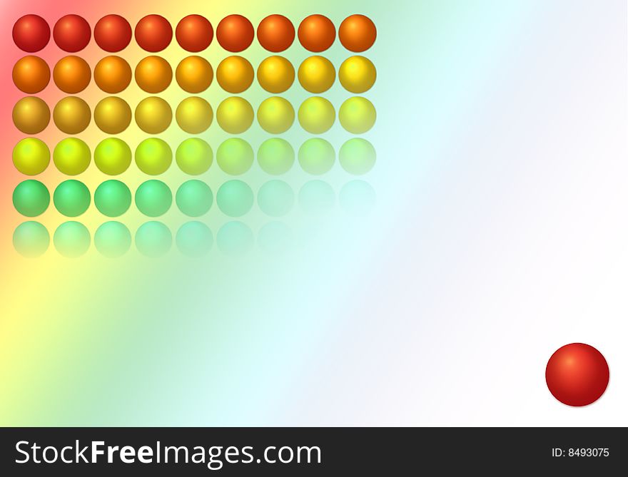 Background with balls, gradient