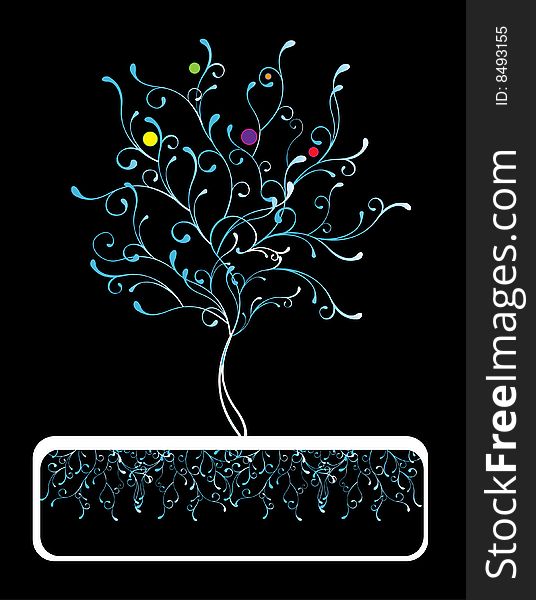 Abstract vector background set on a black background