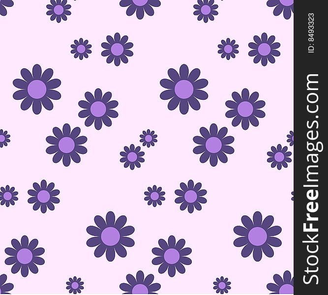 Seamless pattern with flowers violets