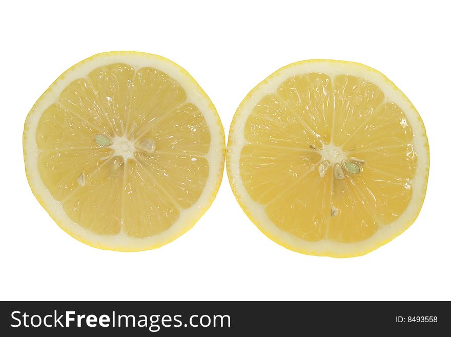 A lemon isolated in white. A lemon isolated in white.