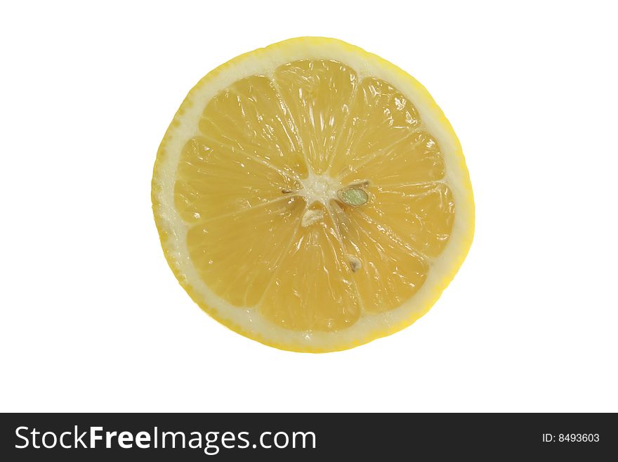 A lemon isolated in white. A lemon isolated in white.