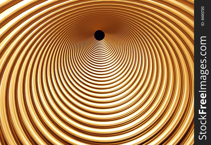 Golden helix tunnel - abstract background