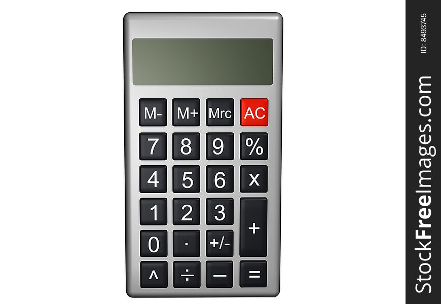 Compact calculator isolated on white