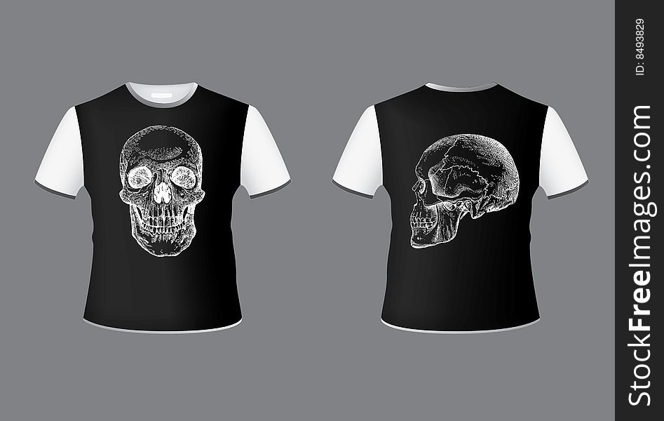 T-shirt width grunge skulls. Size and color can be changed.