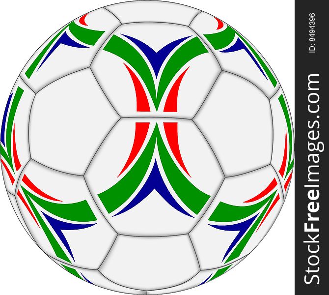 Vector illustration of the soccer ball on white background. It is made with mash