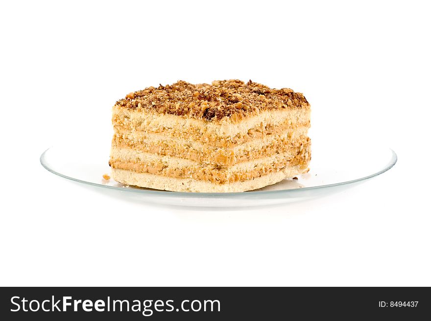 A nut cake isolated on white background