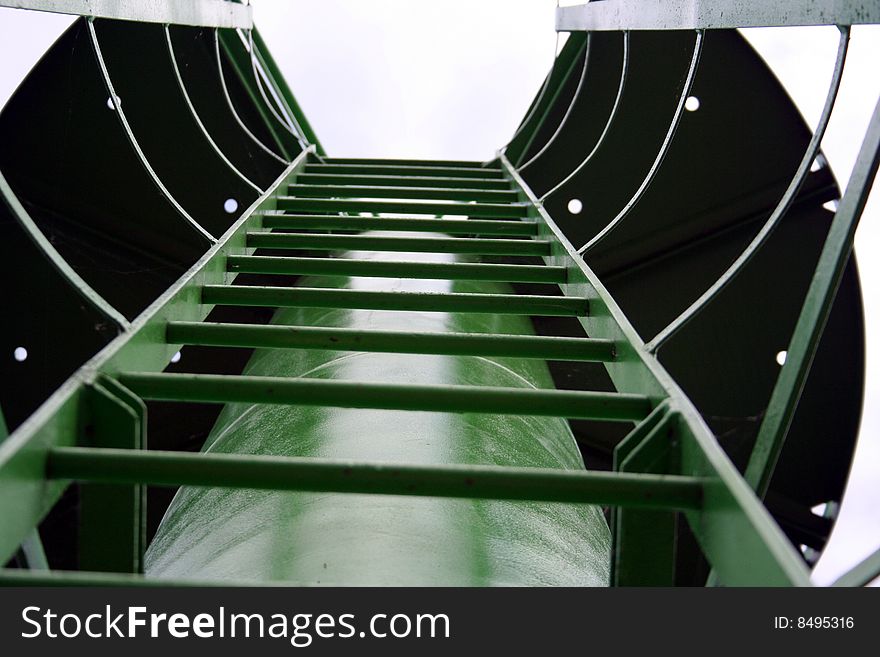 Ladder to sky on white background