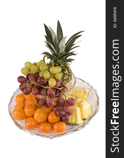 Collection of fruits on the plate. Collection of fruits on the plate