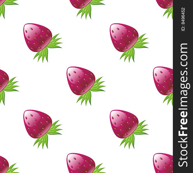 An illustration of seamless pattern with glossy strawberry. An illustration of seamless pattern with glossy strawberry