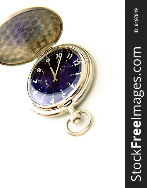 Pocket watch with blue face