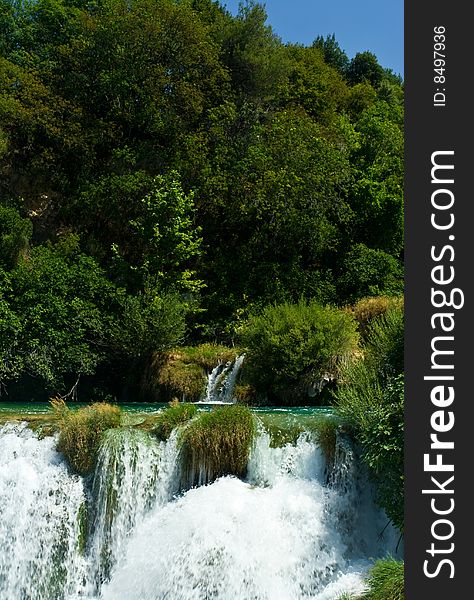 Beautiful forest waterfall, Croatia