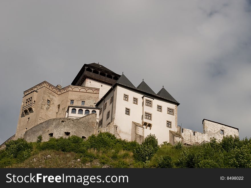 Trencin castle in Trencin, Slovakia. First information about this castle are available from about 1270 AD, throughout the history the castle has been modified and remodeled several times.