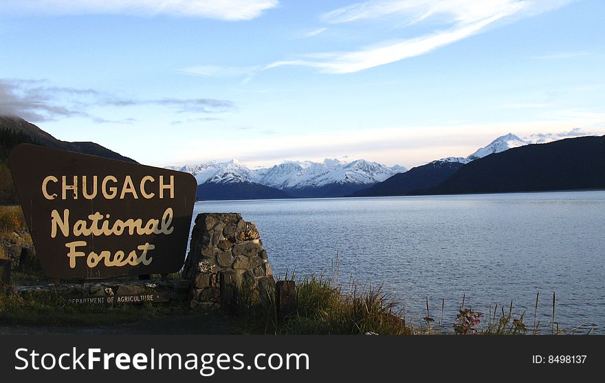 Chugach National Forest sign, Alaska