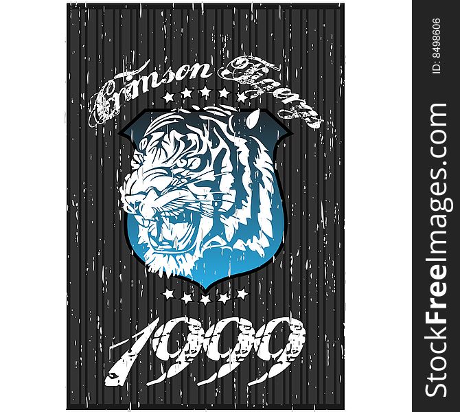 Background Banner or tshirt design with tiger print and grunge. Background Banner or tshirt design with tiger print and grunge